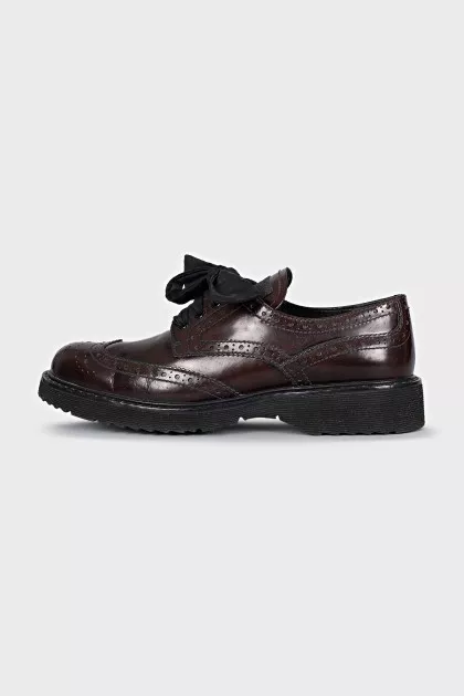 Brown leather lace-up brogues