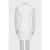 White dress with an asymmetrical side seam
