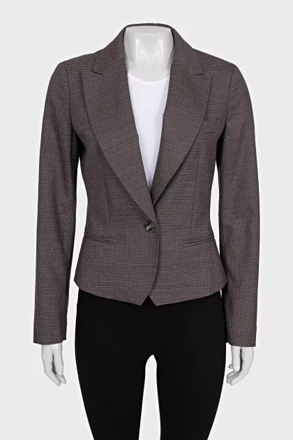 Fitted jacket in houndstooth print