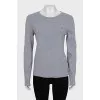 Gray long sleeve with embroidered logo