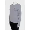 Gray long sleeve with embroidered logo