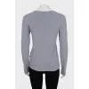 Gray long sleeve with embroidered logo