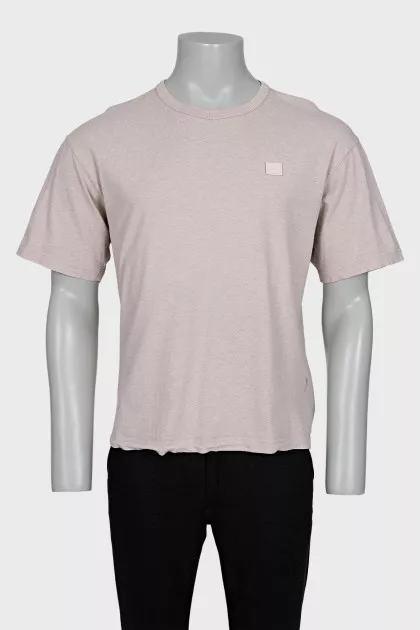 Men's straight-cut T-shirt with a patch