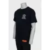 Men's black printed t-shirt