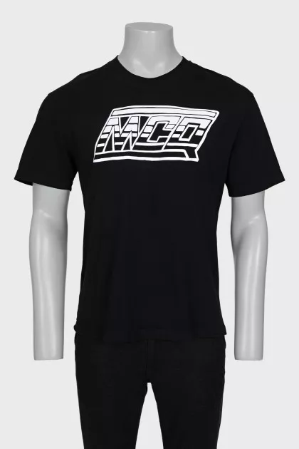 Men's black T-shirt with logo