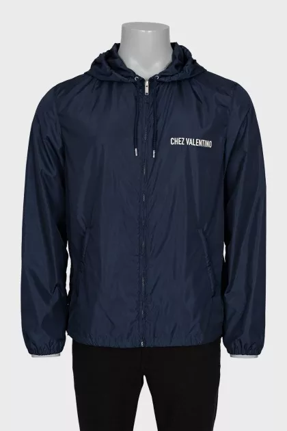 Men's blue windbreaker