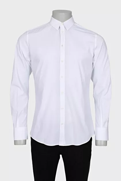 Men's white long sleeve shirt
