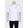 Men's white T-shirt with embroidery