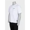 Men's white T-shirt with embroidery