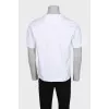 Men's white T-shirt with embroidery