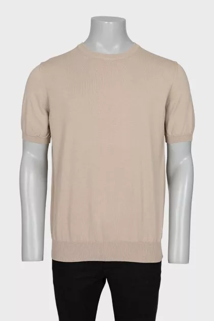 Men's plain beige T-shirt
