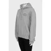 Gray hoodie with embroidered logo