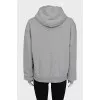 Gray hoodie with embroidered logo