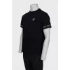 Men's T-shirt with branded print on the sleeves