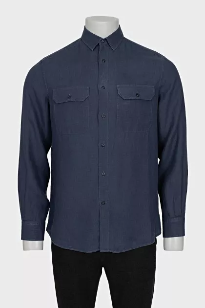 Men's straight-cut shirt with pockets