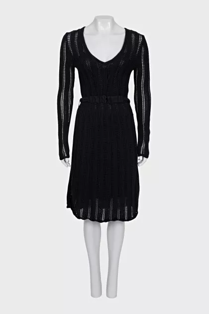 Black knitted dress