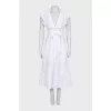 Fitted dress with lace and buttons