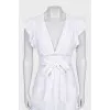 Fitted dress with lace and buttons