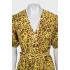 Fitted dress in animal print