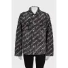Oversized denim jacket with signature print