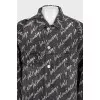 Oversized denim jacket with signature print