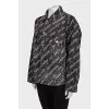 Oversized denim jacket with signature print