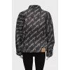 Oversized denim jacket with signature print