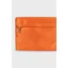 Satin cosmetic bag with zipper