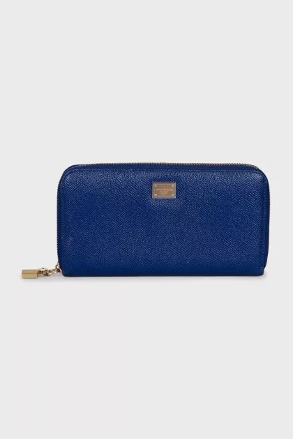 Blue leather wallet