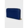 Blue leather wallet