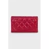 Quilted red leather wallet