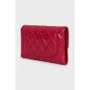Quilted red leather wallet