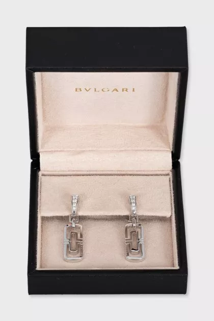 Parentesi white gold earrings