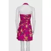 Printed dress with gathers at the front