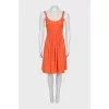 Fitted dress with zip and pleats