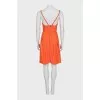 Fitted dress with zip and pleats