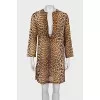 Animal print tie-up tunic