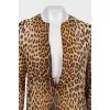Animal print tie-up tunic