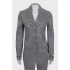 Gray striped suit