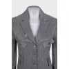 Gray striped suit