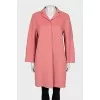 Loose-fitting wool coat with buttons