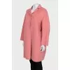Loose-fitting wool coat with buttons