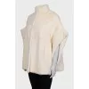 Short mink fur coat with hooks
