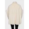 Short mink fur coat with hooks