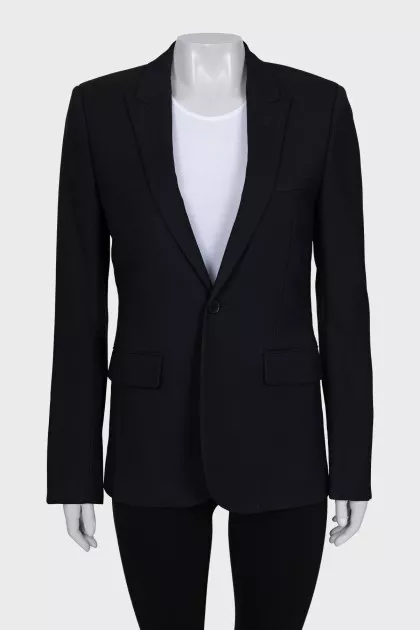 Black wool button-down jacket