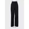 Straight-leg wool trousers with creases