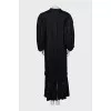 Lace-up maxi dress with puff sleeves
