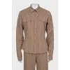 Striped suit of shirt and trousers