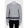 Gray sweatshirt with reflective stripes