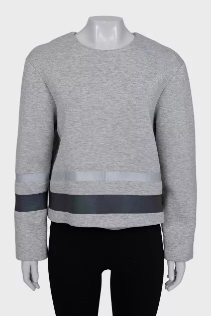 Gray sweatshirt with reflective stripes